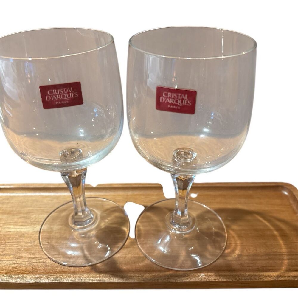 Crystal D'arques Paris Wine Glasses Set of 2 Classic European Style